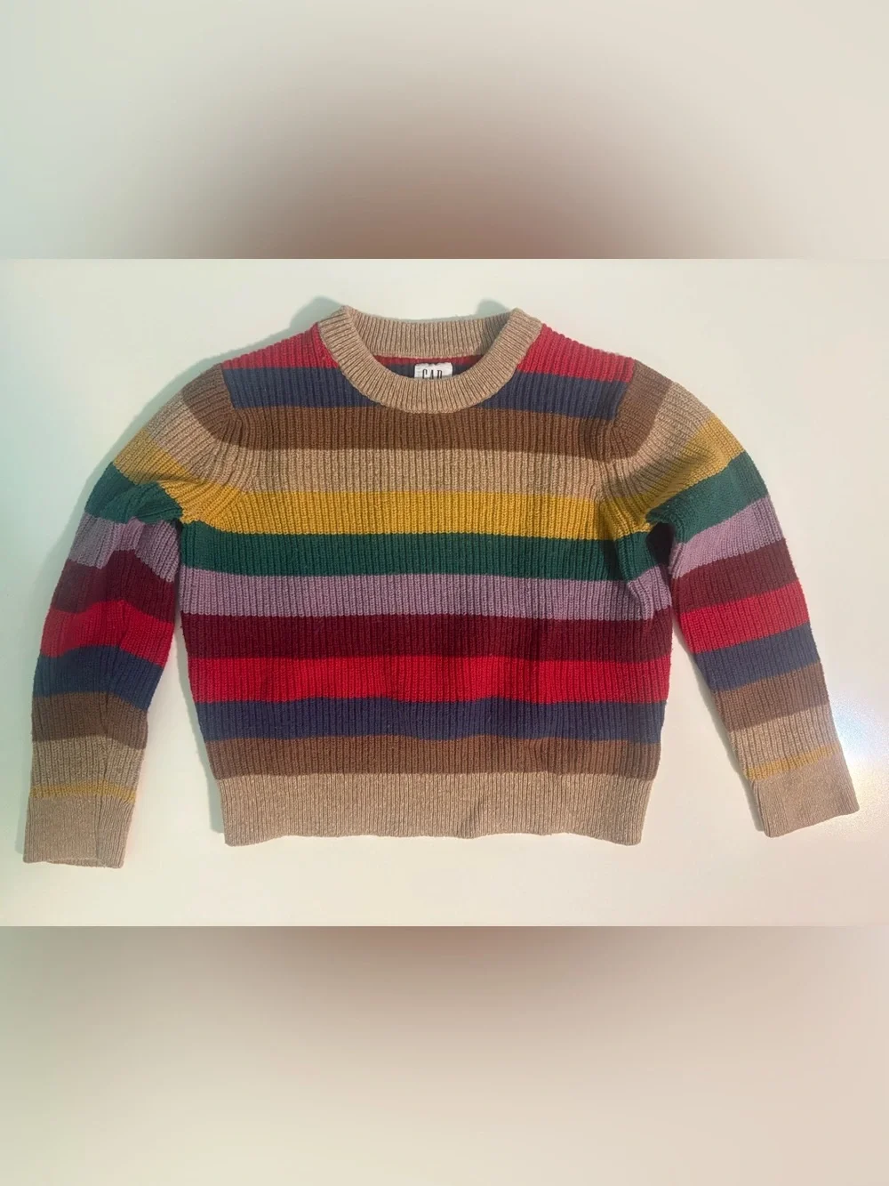 GAP Kids Happy Stripe Wool Blend Sweater S 6-7